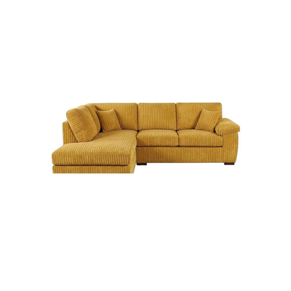Bliss Furniture Amalfi Left Hand 4 Seater Corner Sofa in Mustard Fabric