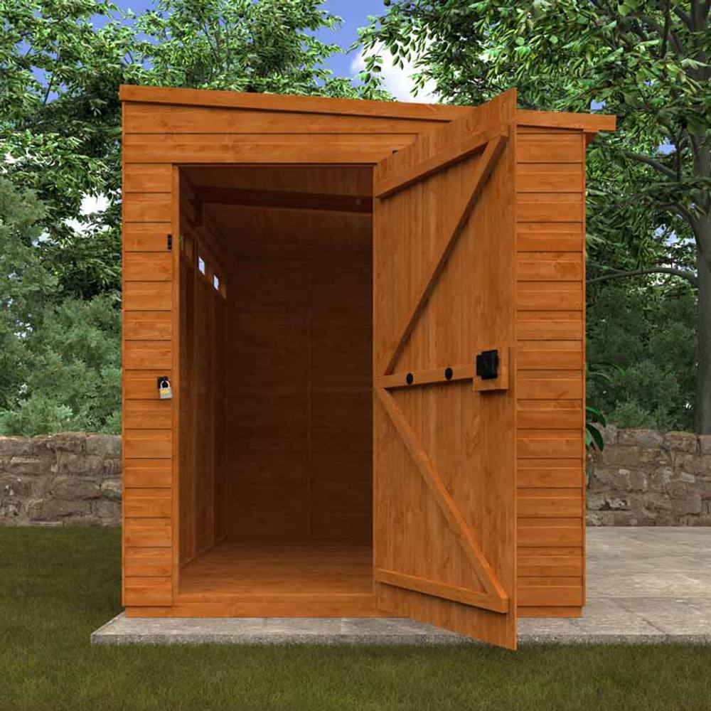 Buttercup Farm 8x6 Flex Pent Security 12mm Flex - L238.8 x W175 x H203 cm in Burnt Orange 4