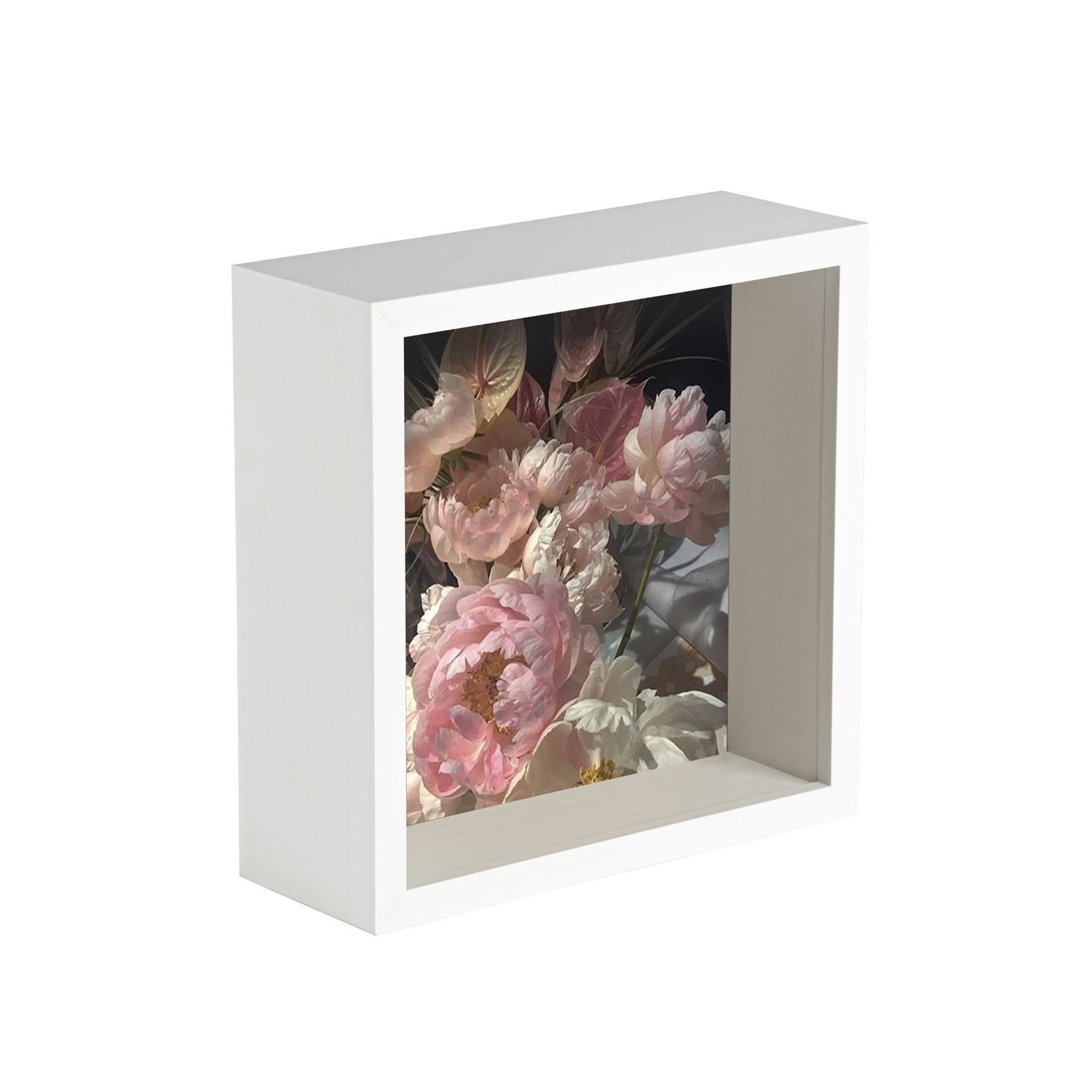 Nicola Spring 3D Deep Box Photo Frame - 6 x 6" in White 1