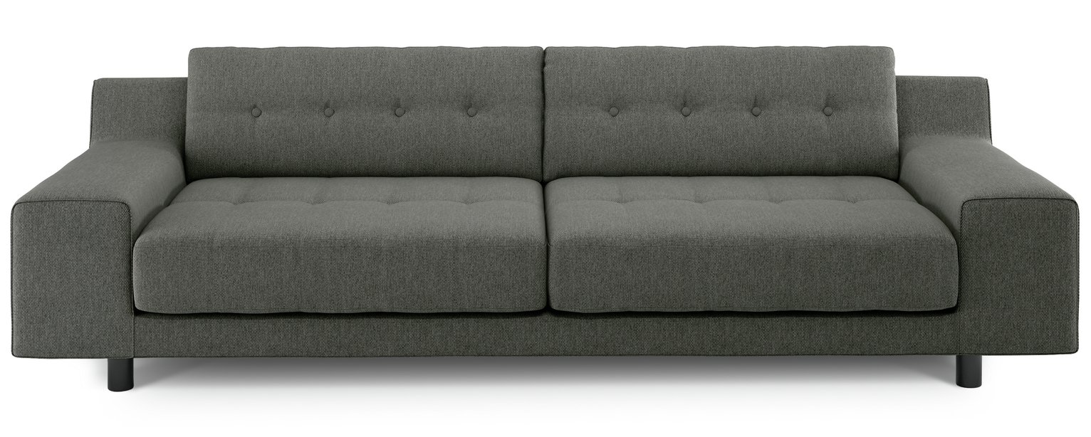 Habitat Hendricks 4 Seater Fabric Sofa - Charcoal