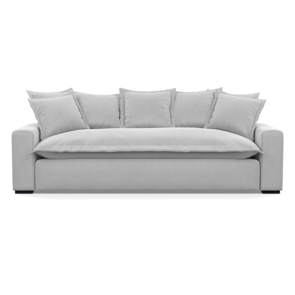 Heal's Brompton 4 Seater Sofa Velvet Platinum Black Feet