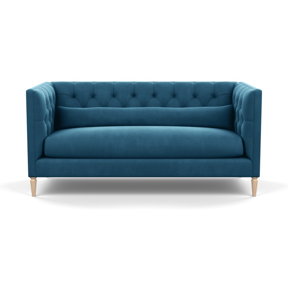 Heal's Balmoral 3 Seater Sofa Varese Velvet Delft Natural Feet