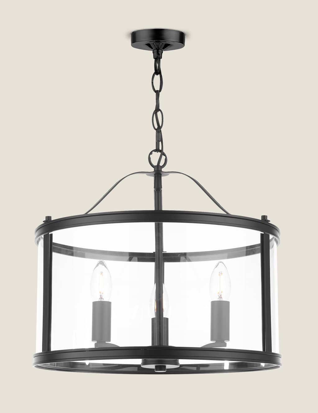 Laura Ashley Harrington 3 Light Pendant Black