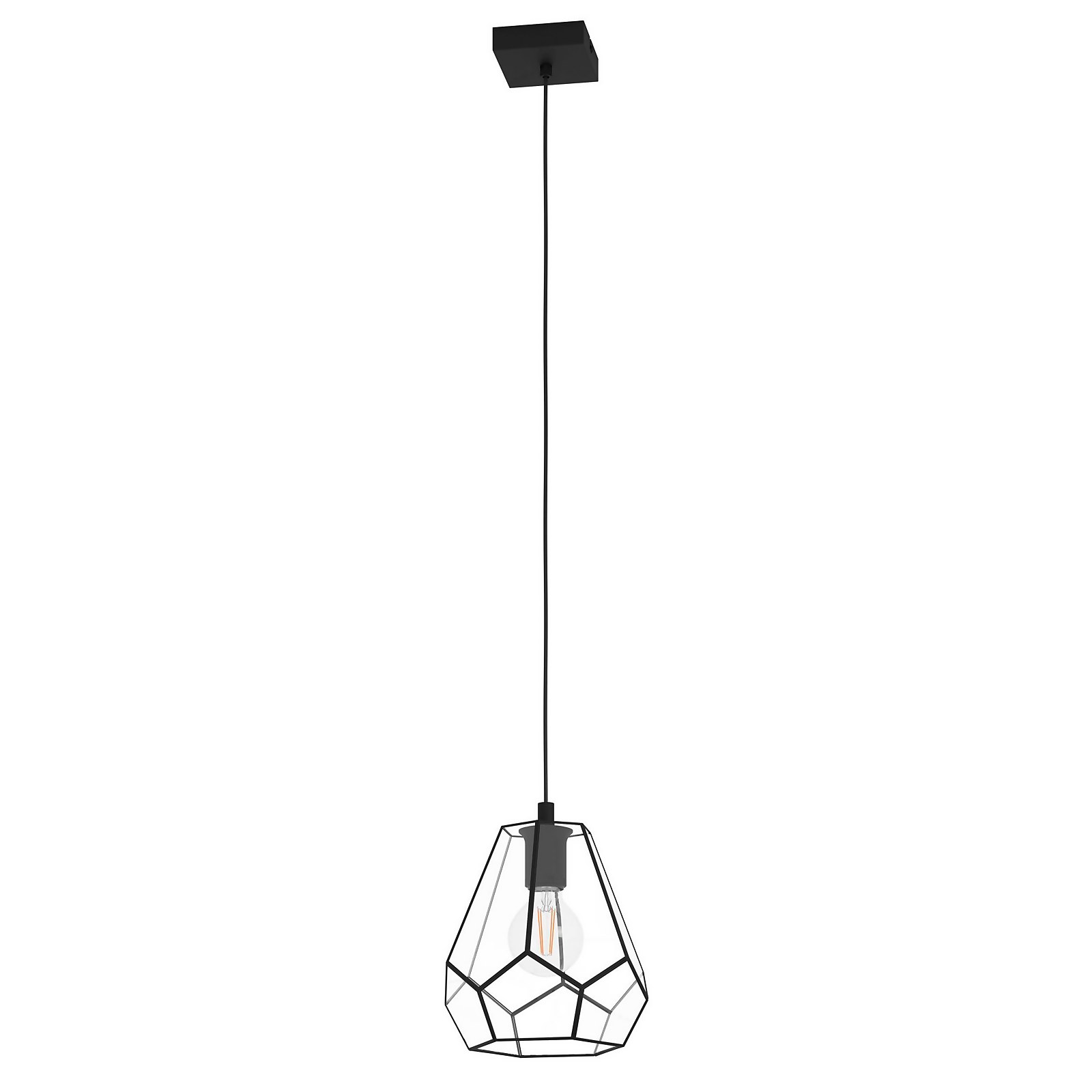 EGLO Mardyke Glass Steel Pendant Light