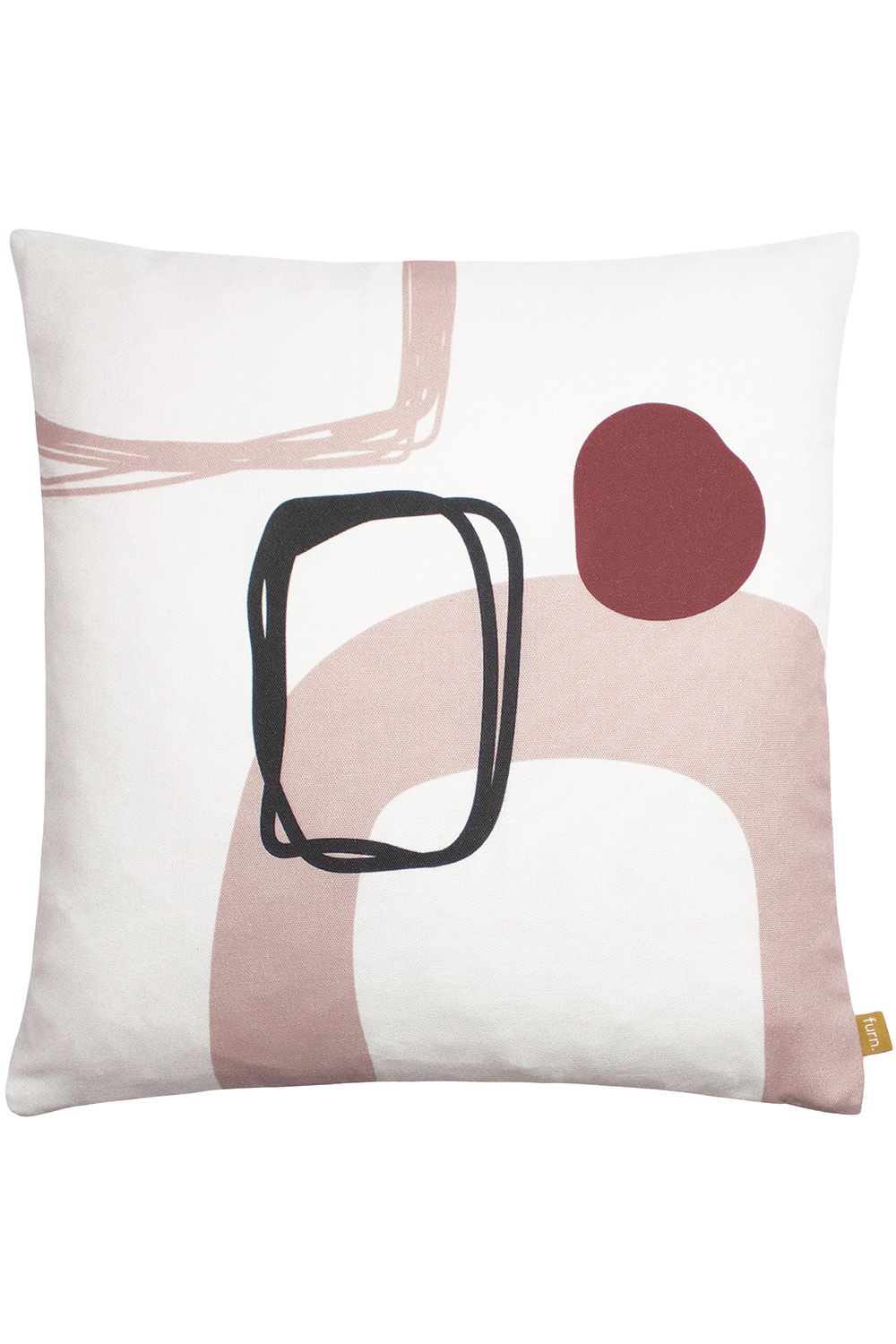 Furn Aida Geometric Abstract Printed Cushion in Light Pink