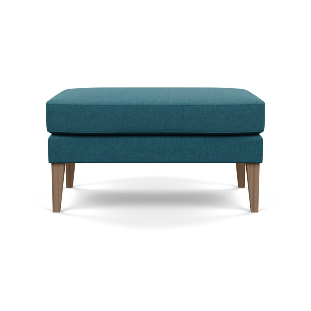 Heal's Richmond Ottoman Brushed Cotton Cadet Tinted Ash Feet