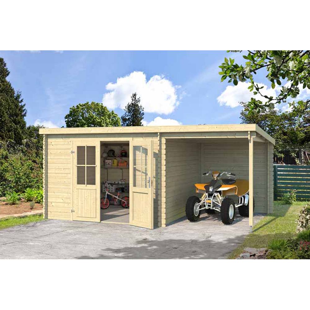 Lasita Maja Ltd Tampa-Log Cabin, Wooden Garden Room, Home Office - L501xW319xH210.9 cm in Brown 3