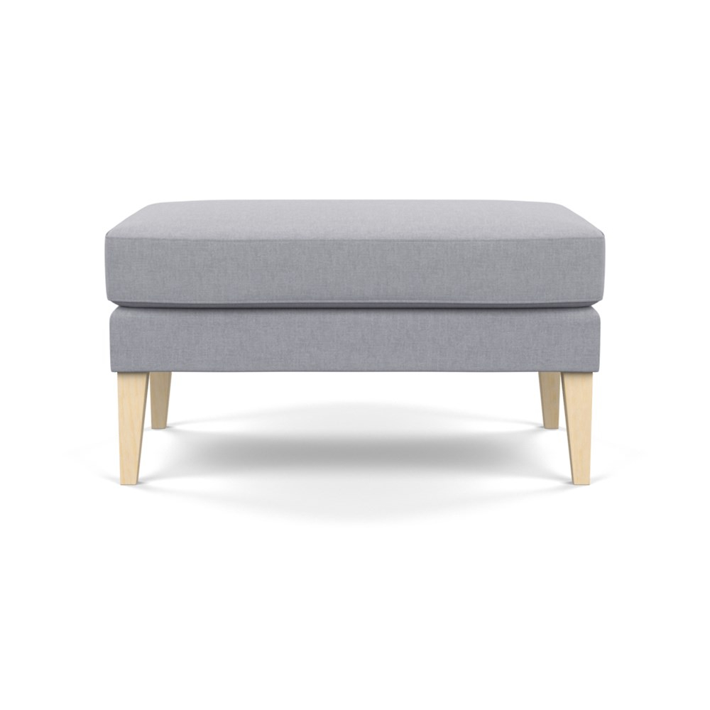 Heal's Richmond Ottoman Brushed Cotton Pewter Natural Feet