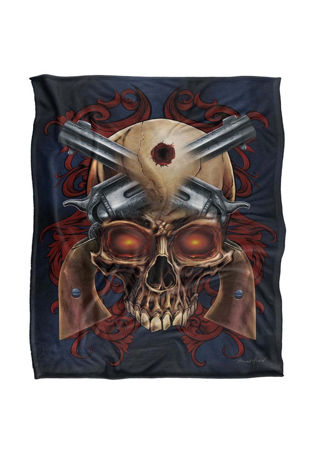 JQ Licensing Ba-Jp Skull & Pistols Silky Touch Super Soft Throw Blanket 152 X 127 cm in White