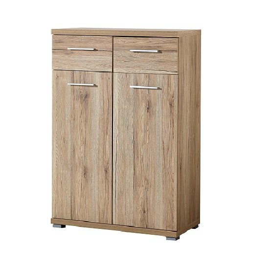 Elina Shoe Cabinet In Sanremo Oak With 2 Doors and 2 Drawers