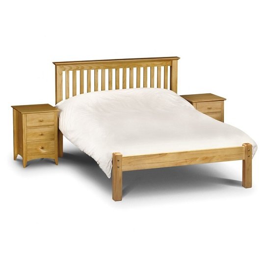 Velva Wooden Double Size Low Foot Bed In Low Sheen Lacquer