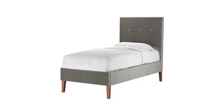 Avery 130cm Single Bed in Squirrel Cotton Matt Velvet - sofa.com