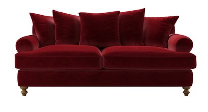 Teddy 3 Seat Sofa Bed in Claret Cotton Matt Velvet - sofa.com
