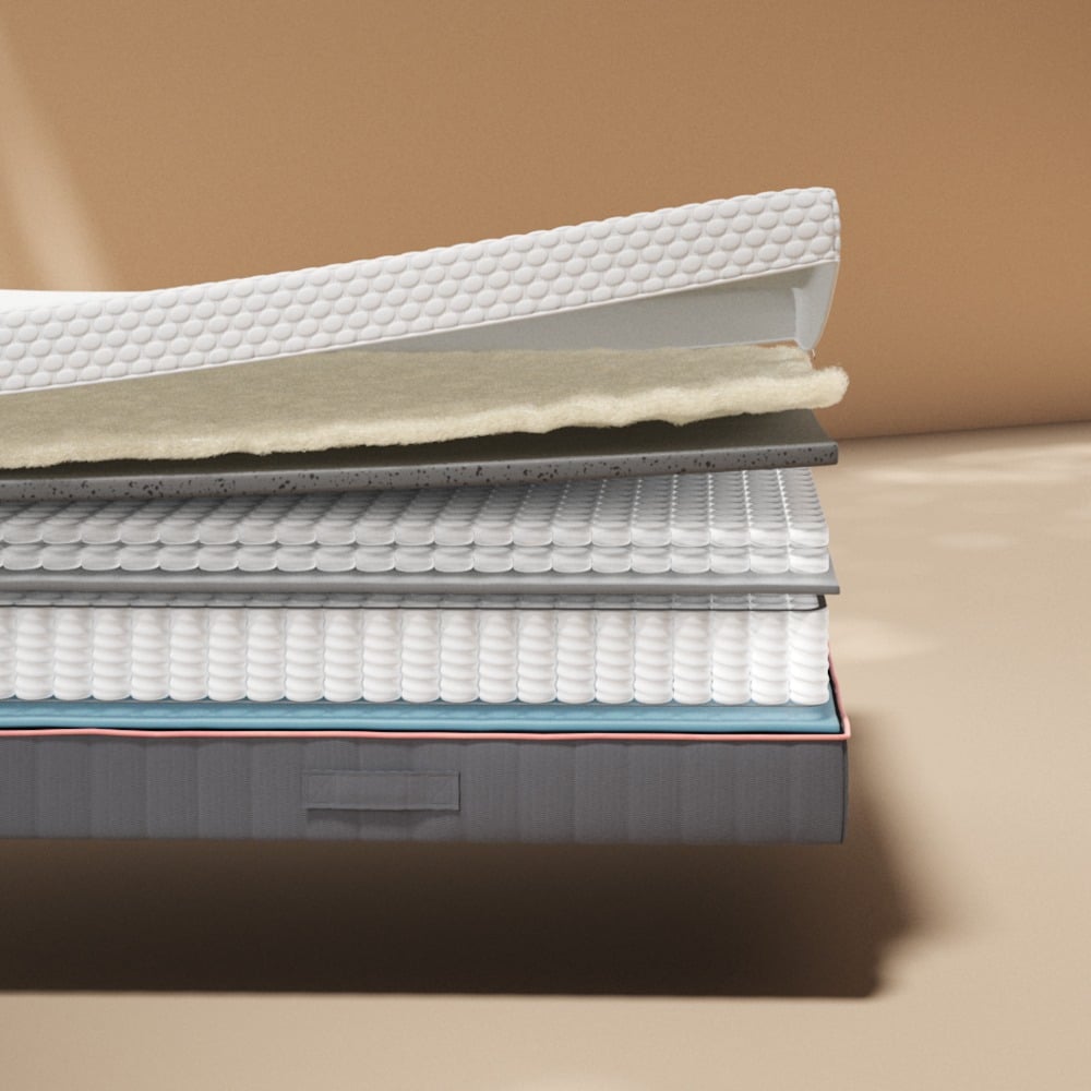 Duette - King Size - Hybrid Pro 4000 Pocket Spring Foam Mattress - Fabric/Foam - 5ft - Happy Beds