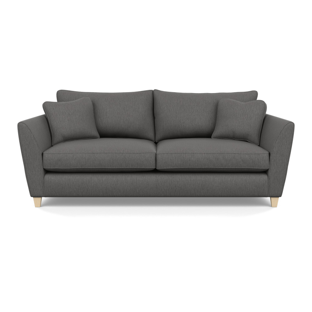 Heal's Torino 4 Seater Sofa Smart Linen Mix Grey Natural Ash