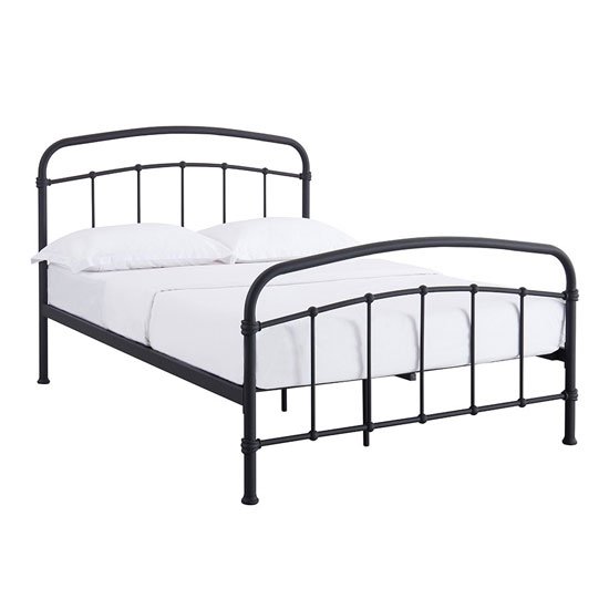 Halston Metal Double Bed In Black