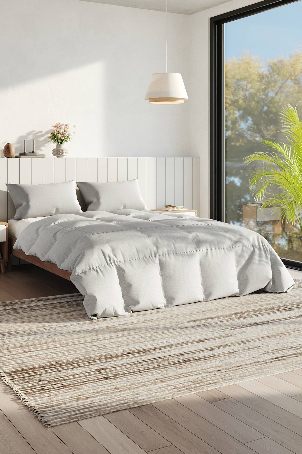 Living and Home 230cm L x 200cm W Spring and Autumn Down Alternative Duvet Coverless Microfibre Quilted Single Duvet, Grey