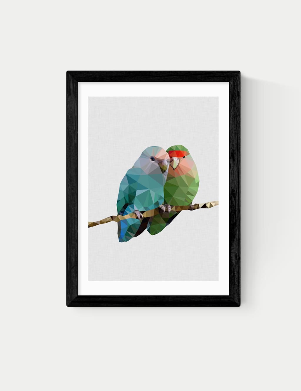 East End Prints Two Love Birds Framed Art Black