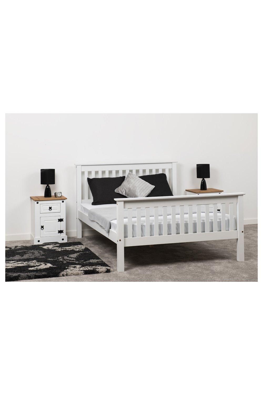 Seconique Monaco 4' Small Double Bed High Foot End in White