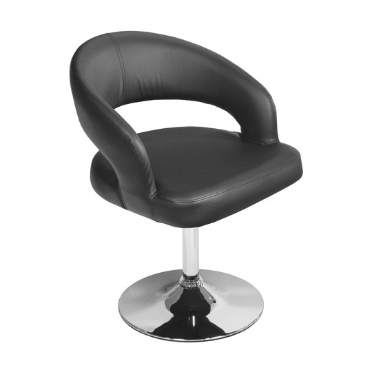 Clinick Designer Black Dining Chair With Chrome Base