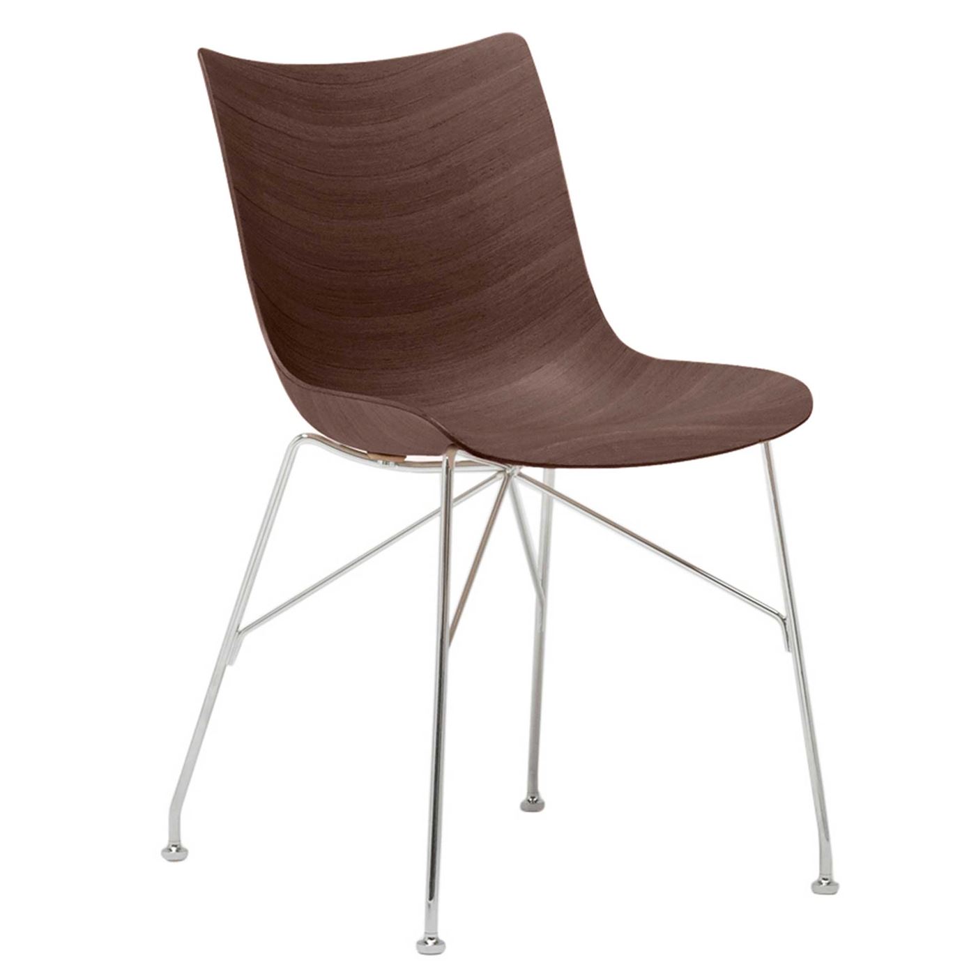 Kartell Smartwood Dining Chair - Brown - Wood - Plain - W51 x D55.5 x H82cm - Barker & Stonehouse