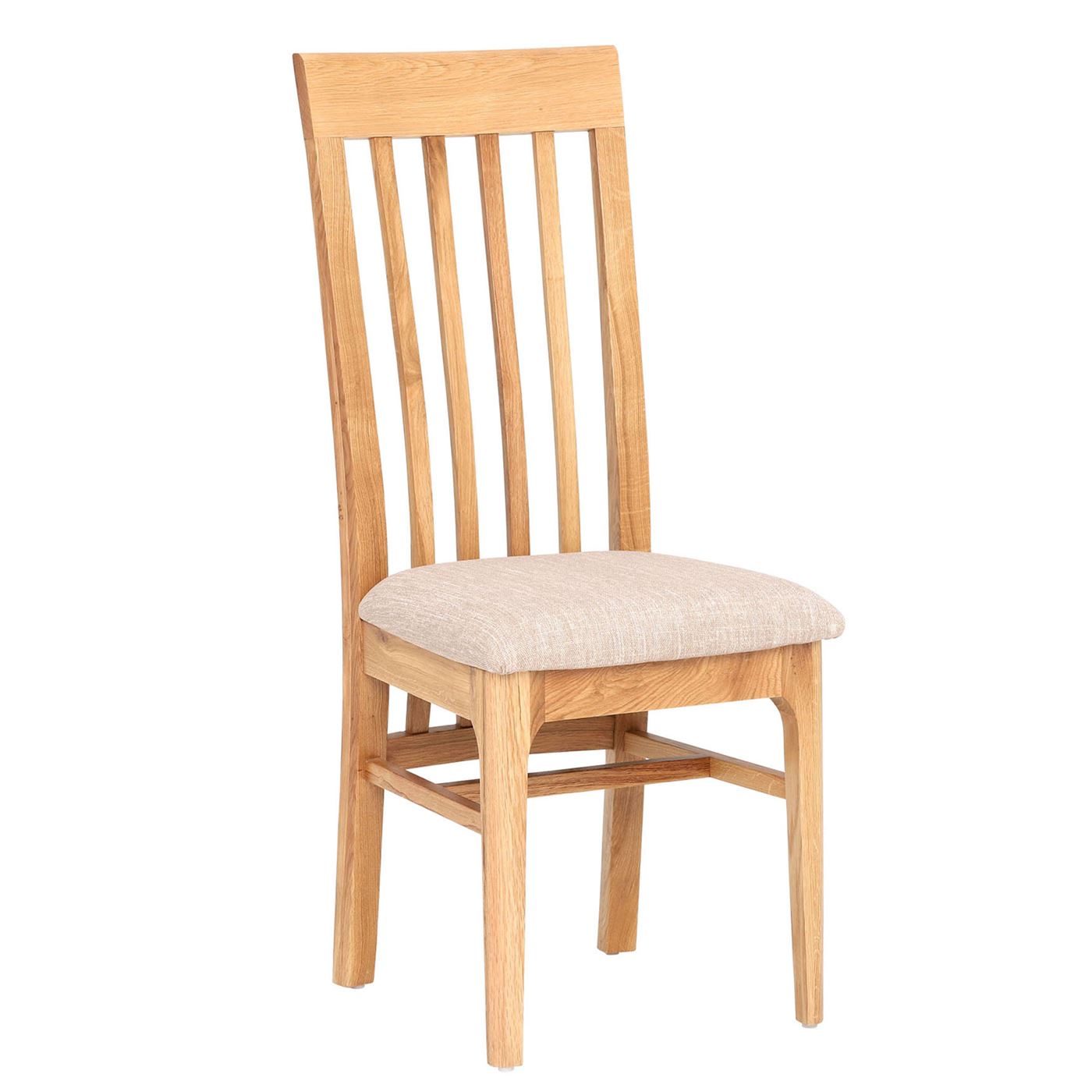 Stanwick Slat Back Dining Chair - Beige - Fabric - Plain - W41 x D52 x H105cm - Barker & Stonehouse