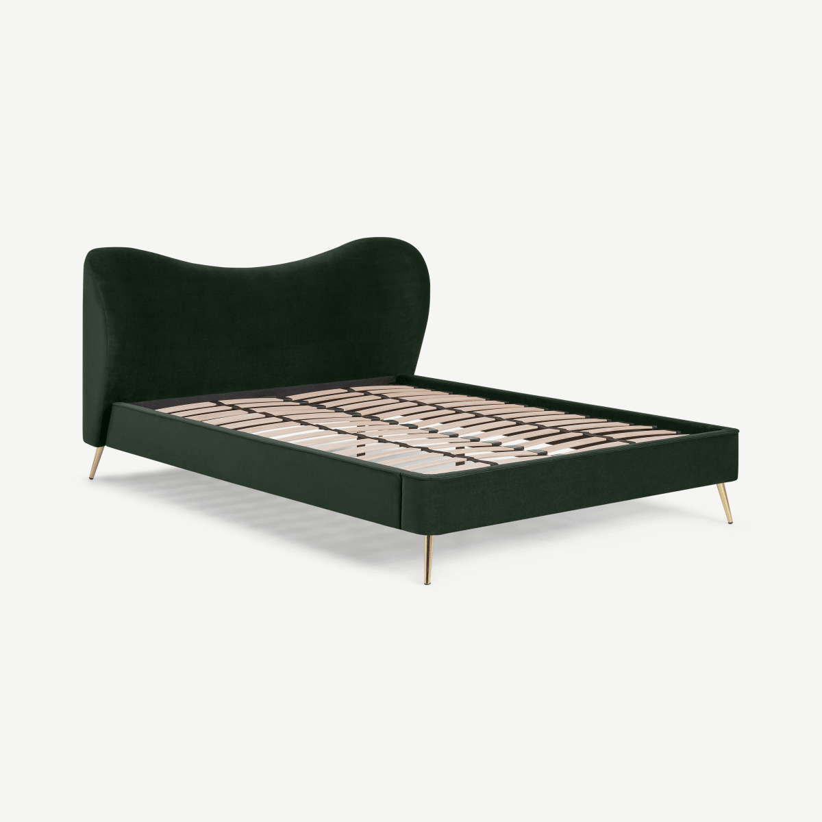 Kooper Double Bed, Laurel Green Velvet