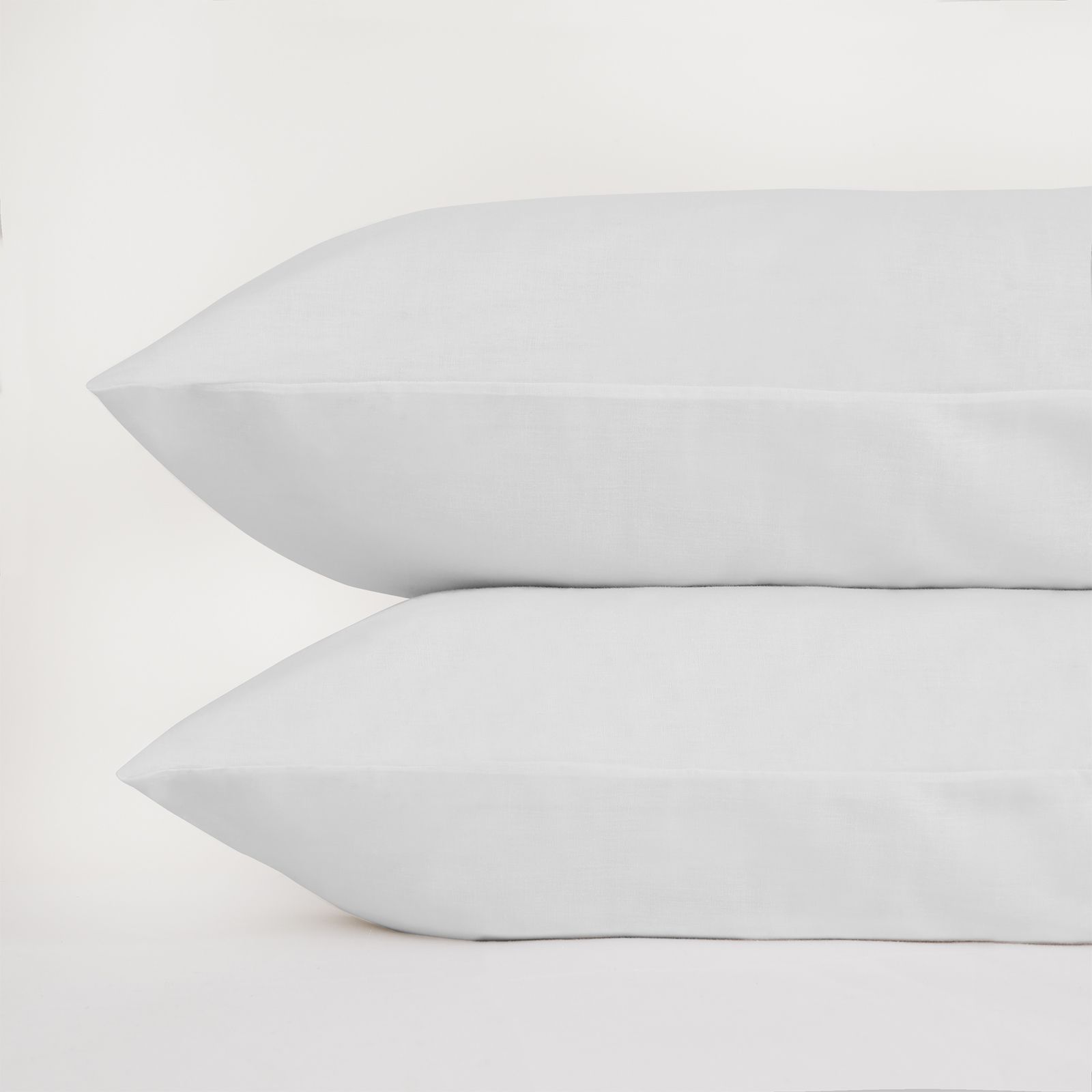 OHS 2 x Soft Plain Cotton Housewife Pillowcases in White