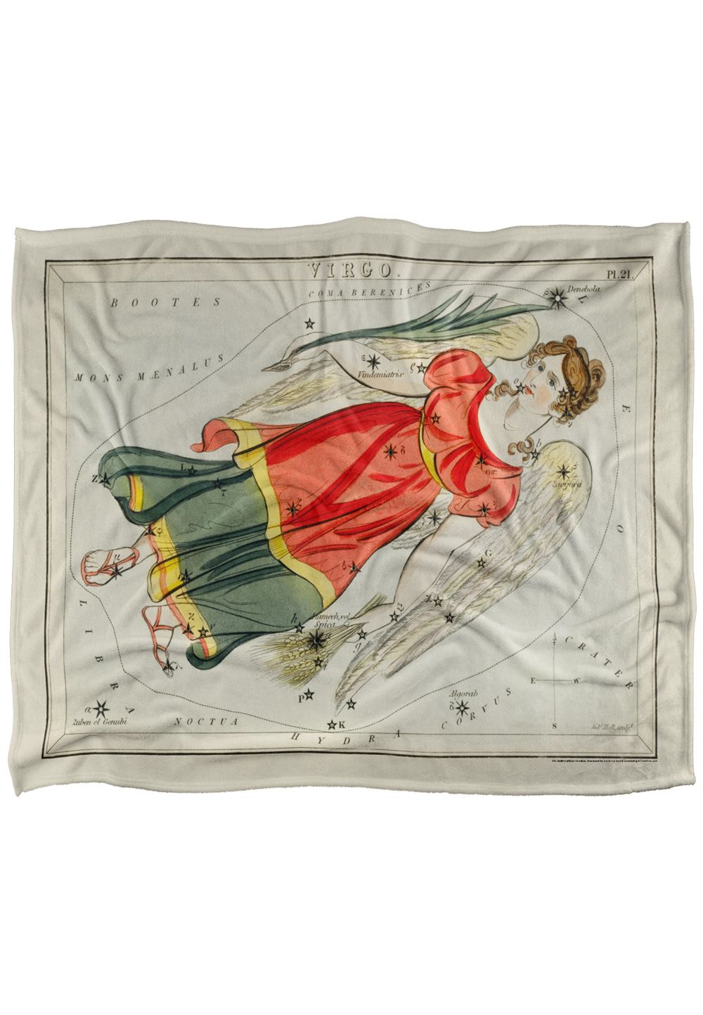 Graffitee Studios Vintage Virgo Zodiac Silky Touch Super Soft Throw Blanket 152 X 127 cm in White