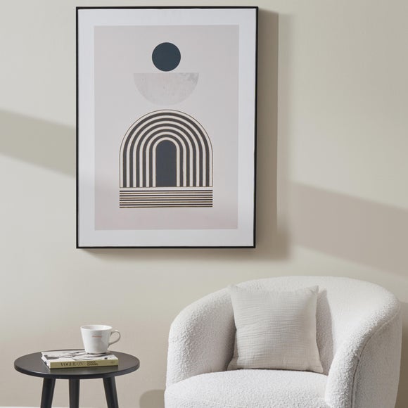 Art Deco Linear Gold Detail Black Framed Print