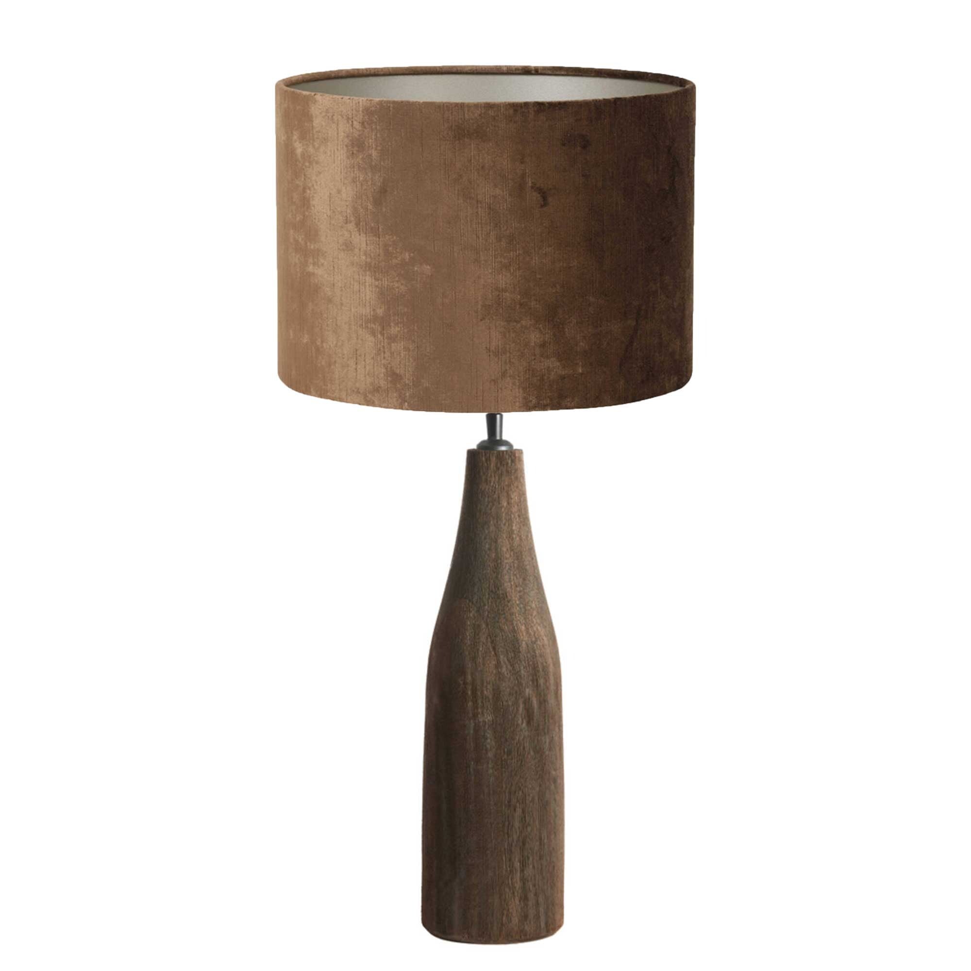 Textured Dark Wood Table Lamp | Barker & Stonehouse