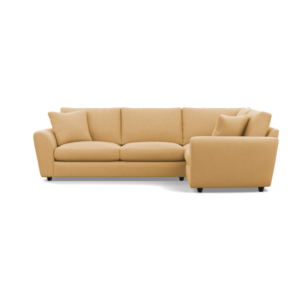 Heal's Snooze Right Hand Facing Corner Sofa Smart Linen Mix Sand Black Feet