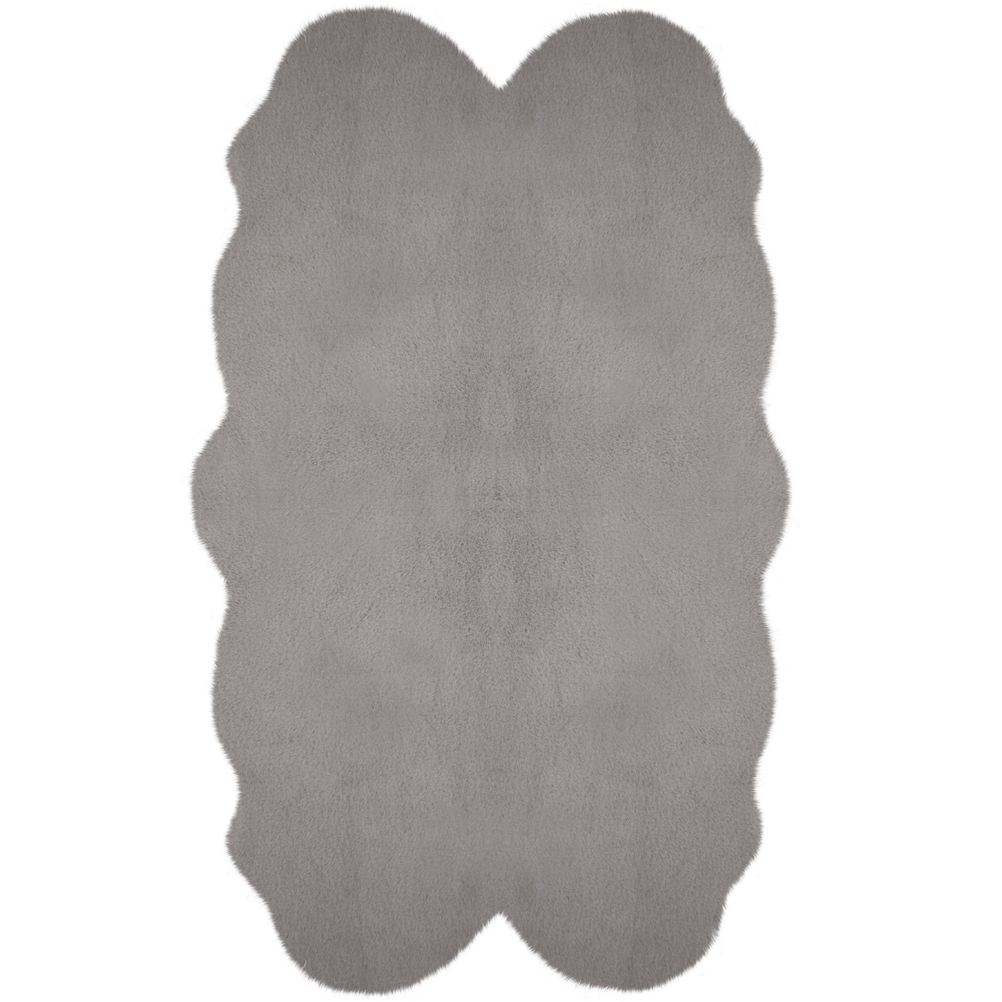 Supersoft Faux Fur Quad Rug Grey