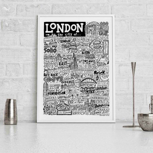 Sketchbook Design London Landmarks Framed Print
