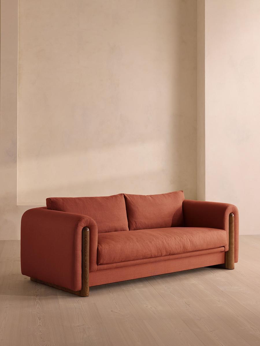 Farrell Three Seater Sofa, Linen, Sienna