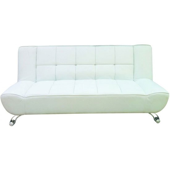 Vanessa White Faux Leather Sofa Bed
