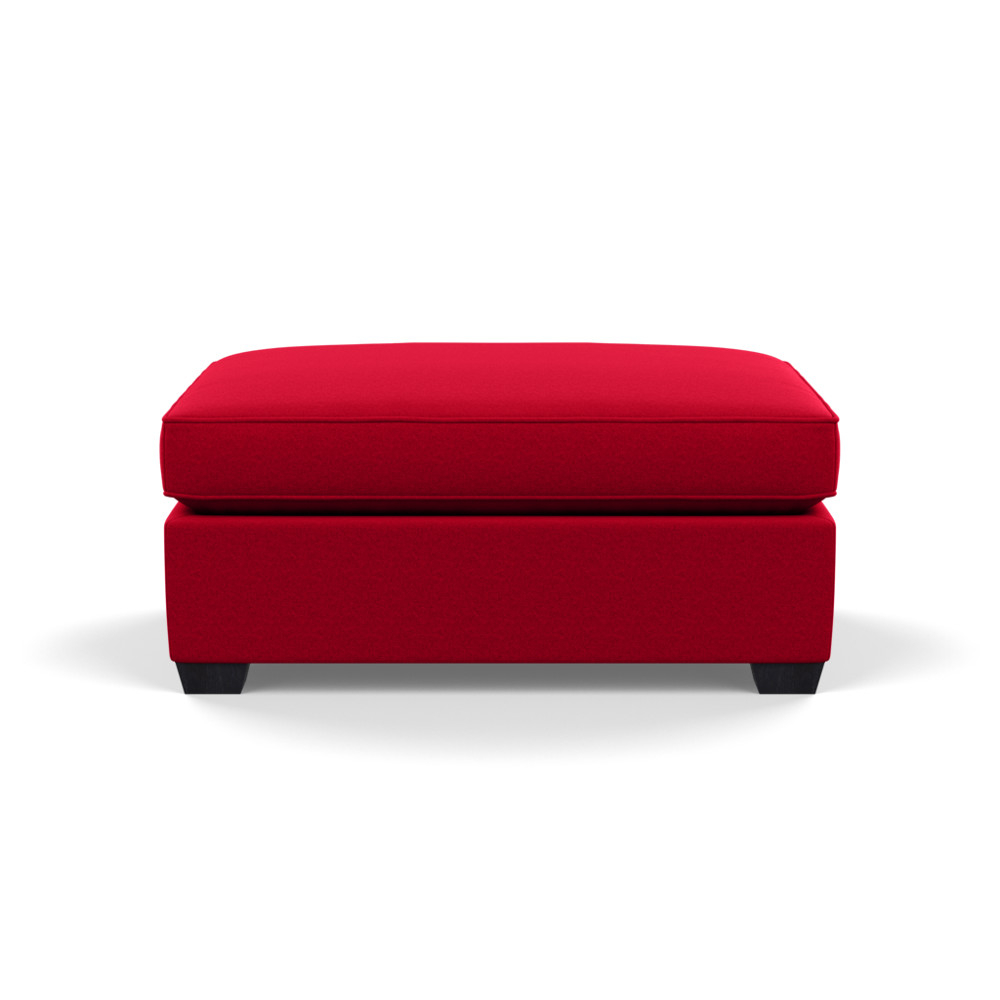 Heal's Torino Footstool Melton Wool Red Oxide Black Feet