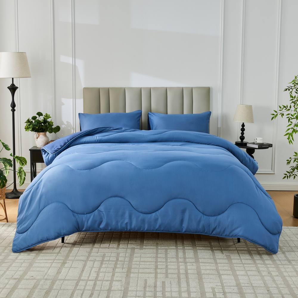 GAVENO CAVAILIA Coverless Microfiber Duvet in Blue