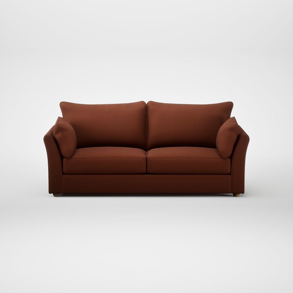 Heal's Tailor 4 Seater Sofa Smart Cotton Linen Rust Natural Feet 2