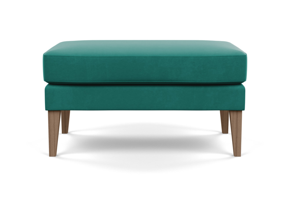 Heal's Richmond Ottoman Smart Velvet Green Tinted Ash Feet