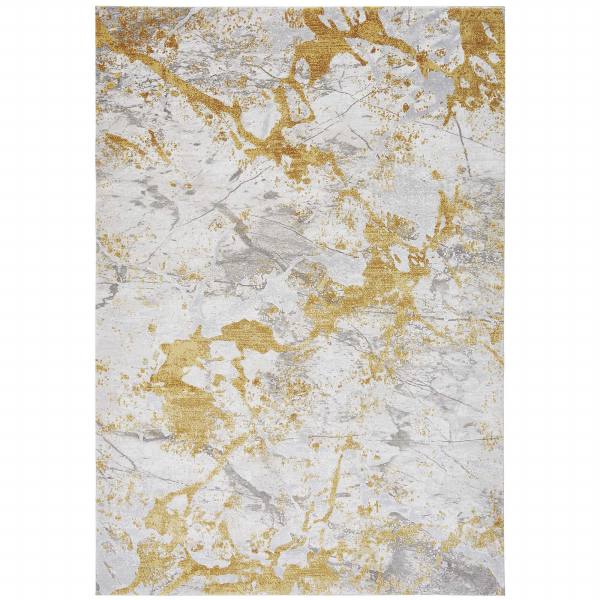 Astral Rug In Ochre - 8mm Pile - 100% Acrylic - Machine Woven In Turkey - W120 x D180cm
