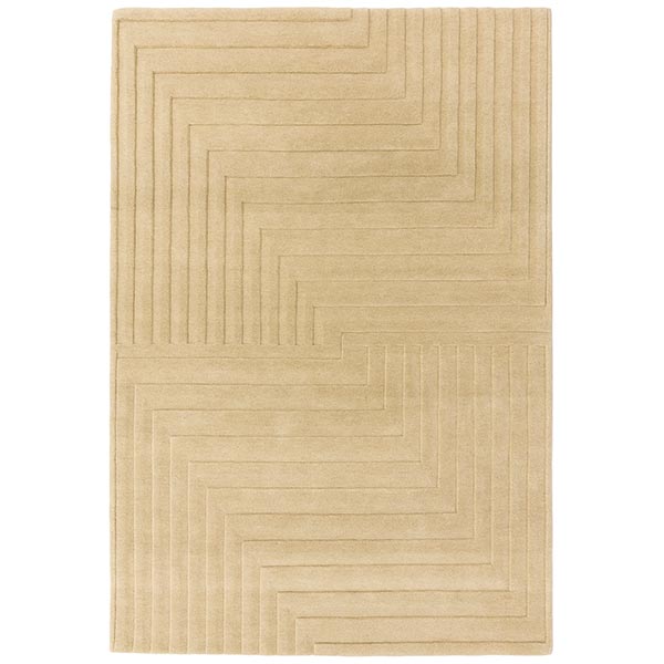 Form Rug In Natural Tones - 100% Wool - Hand Tufted - 20mm Pile - Measuring: W120 x D170cm