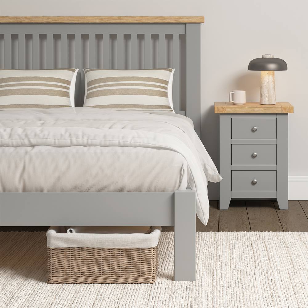 Seconique Windsor 5' Bed Low Foot End (Part Assembled) in Light Grey