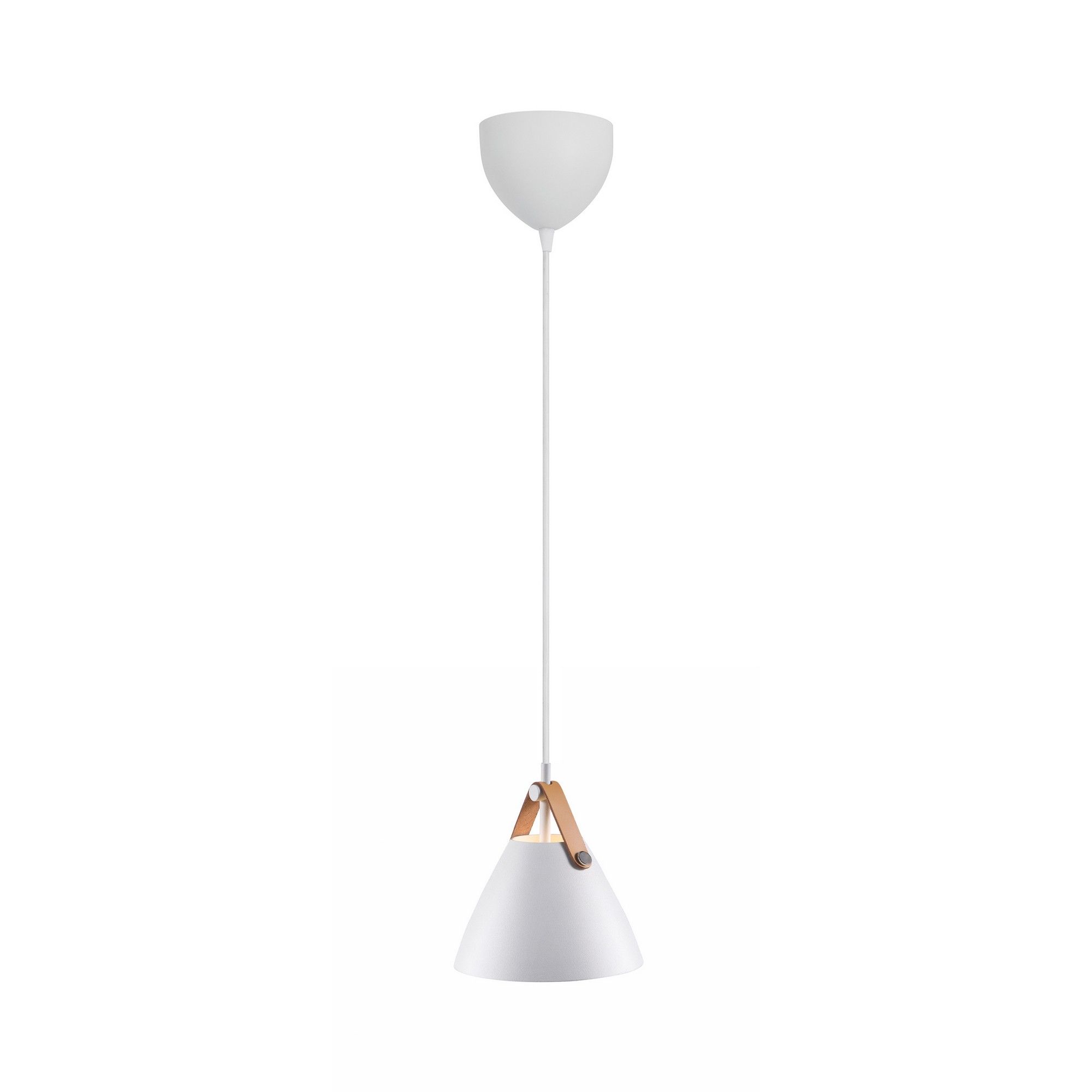 Nordlux Modern Indoor Pendant Light White Metal GU10 Brown & Black Strap - Mains Powered, IP20