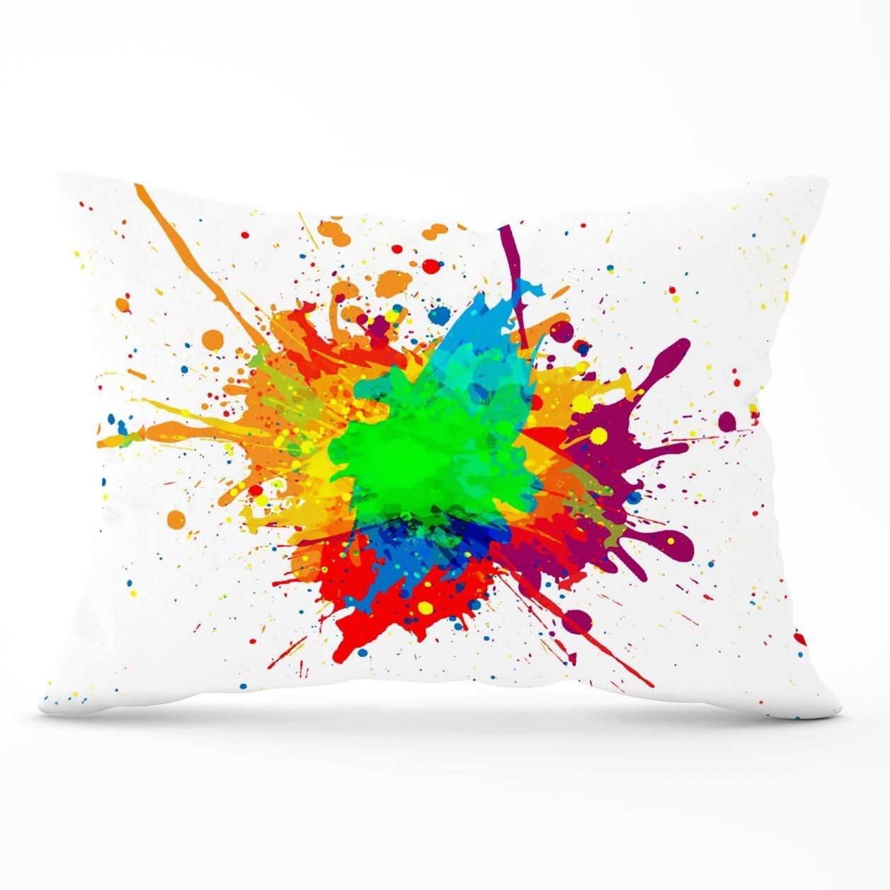 Warren Reed - Designer Paint Splash Cushions in Green
