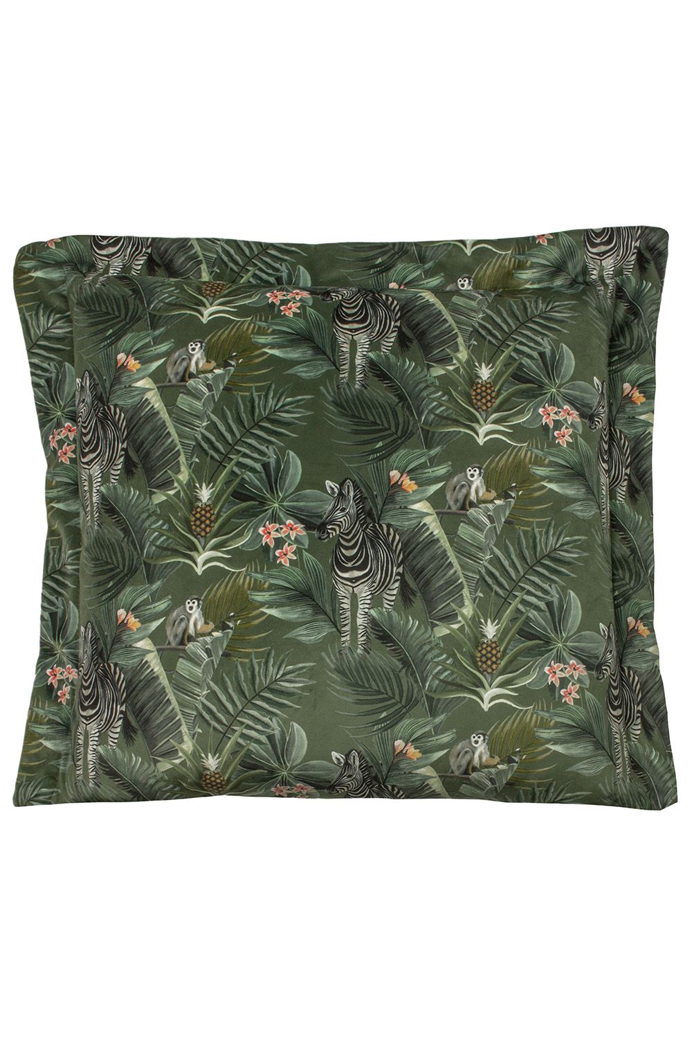 Evans Lichfield Manyara Zebra Tropical Printed Piped Cushion