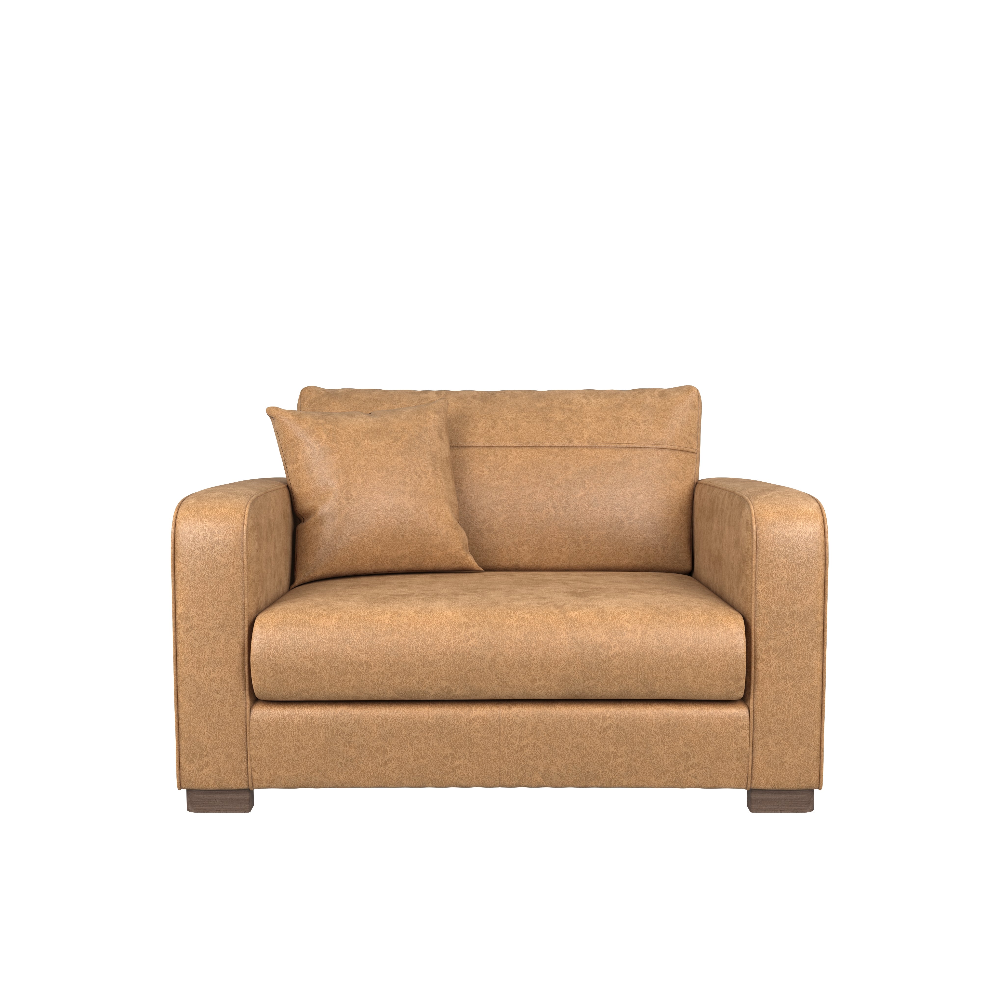 Carson Faux Leather Snuggle Chair Brown
