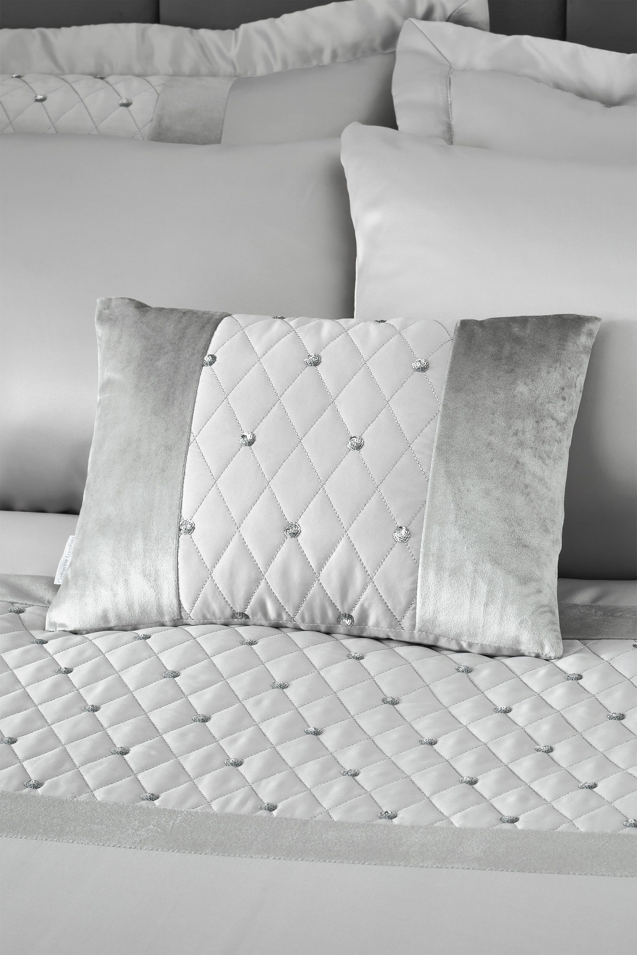 Catherine Lansfield 'Sequin Cluster' Cushion in Silver