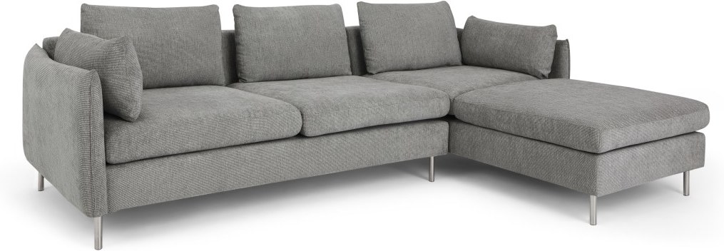 Vento 3 Seater Right Hand Facing Chaise End Corner Sofa, Linear Grey