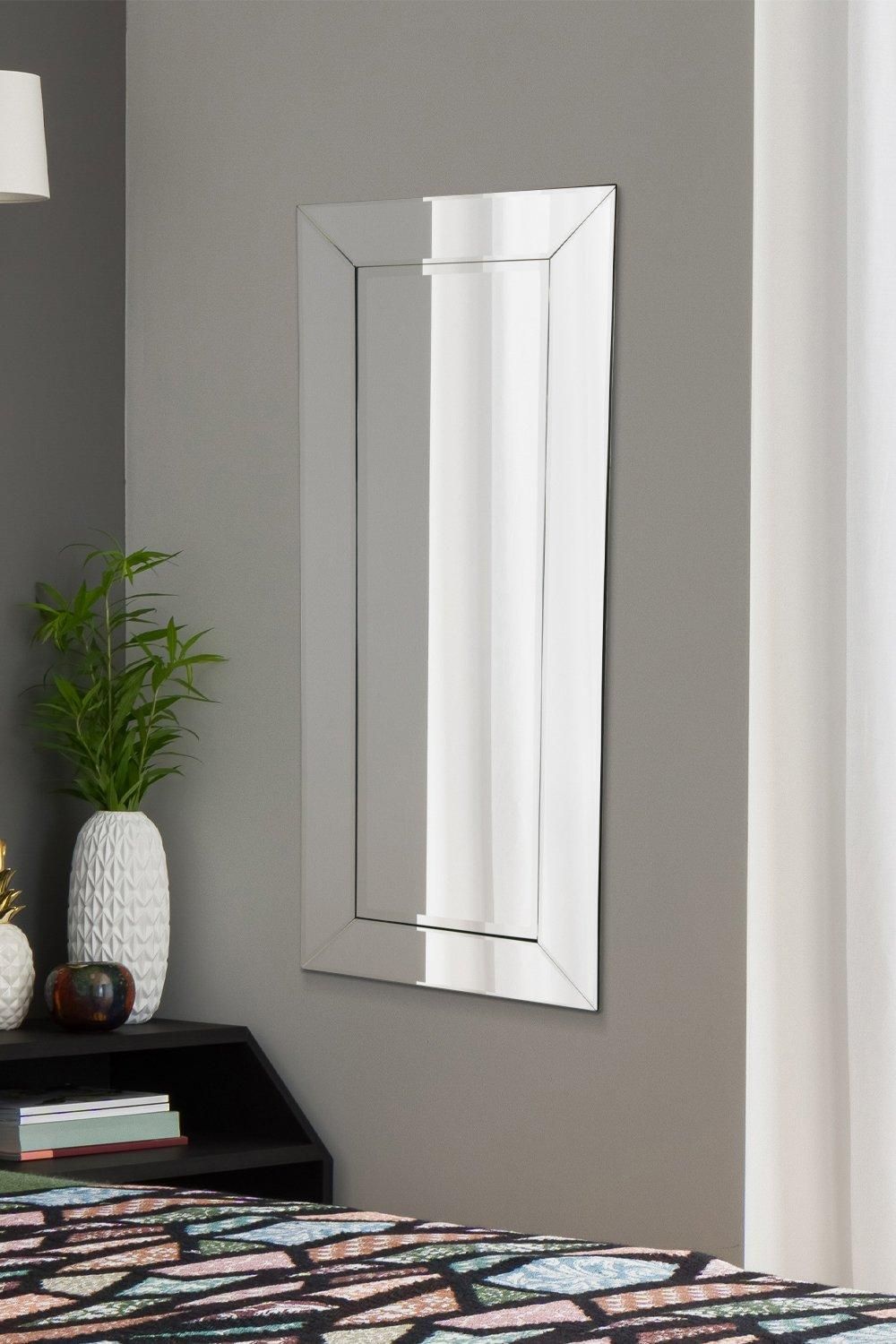MirrorOutlet 'Horsley' All Glass Modern Dress Wall Mirror 120 x 48 CM in Clear